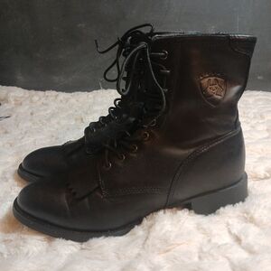 Ariat Heritage Black Leather Lace Kiltie Paddock Boots Mens Sz 8D Style 32501